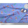 thumbnail image 2 of Soimoi Blue Cotton Duck Fabric Dot & Candies Food Print Sewing Fabric Yard 56 Inch Wide, 2 of 3