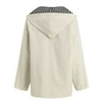 thumbnail image 7 of Women's Lightweight Hooded Rain Jacket Jacket Large Size Casual Windbreaker With Pockets, 7 of 7