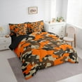 thumbnail image 3 of Manfei Abstract Camouflage Bedding Comforter Set 7 Pieces, Orange Brown Camo Queen Bedding Sets, Military Patriotic Theme Queen Sheet Sets, Lightweight Room Decor, 3 of 8