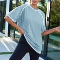 thumbnail image 3 of Women's Long Sleeved Top Oversized T Shirt Striped Shirt Crew Neck Belted Waist Top Soft Casual Loose Shirt Women Swim Tee Womens Tee Shirt Loose Long Sleeve Turtleneck Women Tops Womens Long Sleeves, 3 of 6
