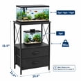 thumbnail image 5 of Heavy-Duty Metal Aquarium Stand for 5-10 Gallon Fish Tank, Turtle or Reptile Terrarium with 2 Fabric Drawers, 2-Tier Storage Shelf, Modern Wood-Grain Finish, 5 of 8