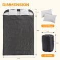 thumbnail image 2 of Betcozy Detachable Double Sleeping Bag for Adults with 2 Pillows, 2-in-1 Queen Size Camping Sleeping Bag to Single Bag, Washable Sleeping Bag for Couples, Backpacking, Black, 2 of 6