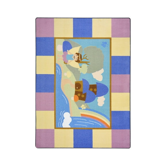 Joy Carpets Kid Essentials - Active Play & Juvenile Lil' Fairy, 5'4" x 7'8", Multicolored
