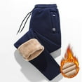 thumbnail image 2 of Penkiiy Men's Lamb Wool Casual Trousers And Trousers Plus Velvet Thick Solid Color Large Size Running Fitness Sports Pants 7XL Blue, 2 of 8