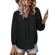 thumbnail image 2 of SAYOO - Camiseta de cuello en V de color sólido para mujer, blusa holgada de manga larga con decoración de flores, suéter holgado SAYOO  Moda, 2 of 9