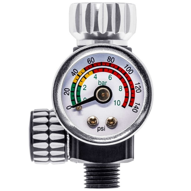 Master Pro Series Spray Gun High Flow Air Pressure Regulator Gauge