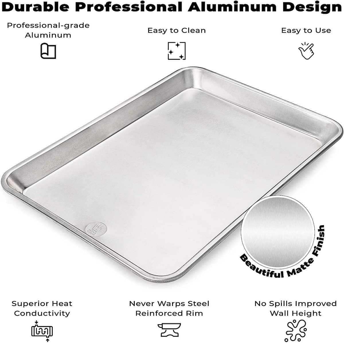 Ultra Cuisine 17.9" x 12.9" Stainless Steel,Aluminum Baking Sheet,
