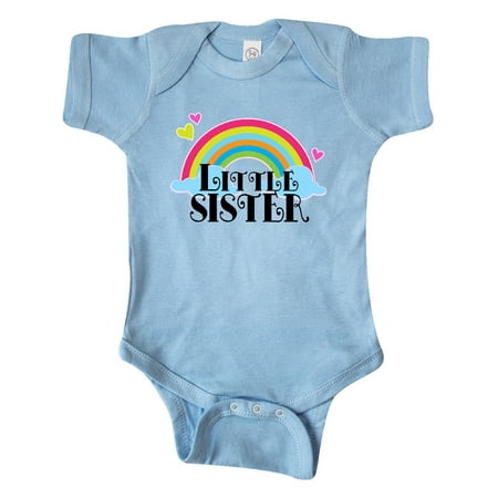 

Inktastic Little Sister Outfit Cute Rainbow Gift Baby Girl Bodysuit