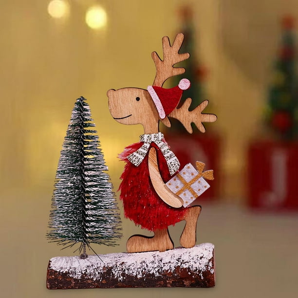 Decoraciones de mesa de Navidad, decoración de foto de granja, centro de mesa rústico de Navidad para decoración de mesa con bandeja escalonada de año Paño rojo Macarena Colgante colgante