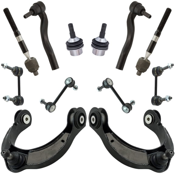 TRQ 12pc Steering Suspension Kit Control Arms Ball Joints Tie Rods End Links PSA64921
