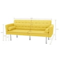 thumbnail image 5 of Zechuan Futon Tufted Back Convertible Sofa 68” Twin Size Bed - Yellow, 5 of 9