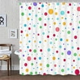 thumbnail image 3 of Kids Rainbow Shower Curtain for Bathroom, Colorful Geometric Cute Polka Dot Fabric Shower Curtains Set, White Modern Restroom Decor Accessories with Hooks 72X72Inches, 3 of 6