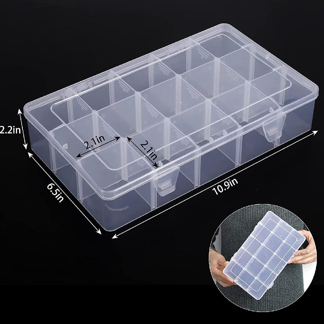 3 Pack 15 Grids Plastic Organizer Box for Washi Tape, Clear Crafts and
