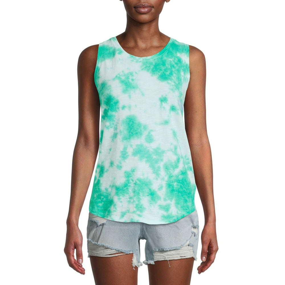 Time and Tru Time and Tru Women's Scoop Neck TieDye Tank Top