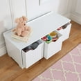 thumbnail image 4 of KidKraft Nantucket Wood Storage Bench with Three Bins, White, 4 of 5