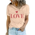 thumbnail image 2 of PNTUTB Women'S Lover Printed T-Shirt Round Neck Short Sleeved Top, 2 of 6