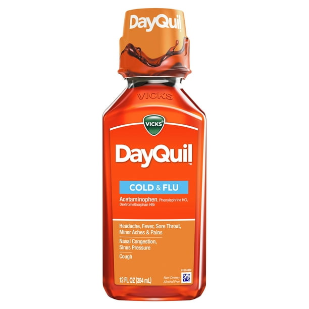 Vicks DayQuil Daytime Cold and Flu Liquid Medicine, 12 fl oz Walmart