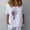 White, variant on Babysbule Womens Tops Womens Short Sleeve Printed V-Neck Tops T-Shirt Loose Casual Blouse