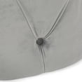 thumbnail image 6 of Noble House Vincent Modern Glam Round Tufted Velvet Ottoman, Gray, 6 of 7