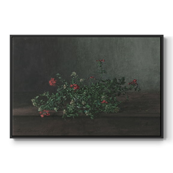 Vintage Botanical Print-XCIV By Wexford Home Framed in Black Wood Gallery Wrapped Canvas 17 in. x 25 in.
