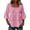 Pink, variant on Women's Casual Pullover Top Square Neckline Set-In Sleeve Elbow-Length Sleeve Lace Solid Color Cotton Linen for Casual