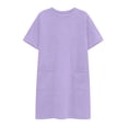 thumbnail image 4 of Kvsilth Women's Casual Dresses Loose Solid Short Sleeve Summer Dress with Pockets Daily Street Wear, 4 of 6