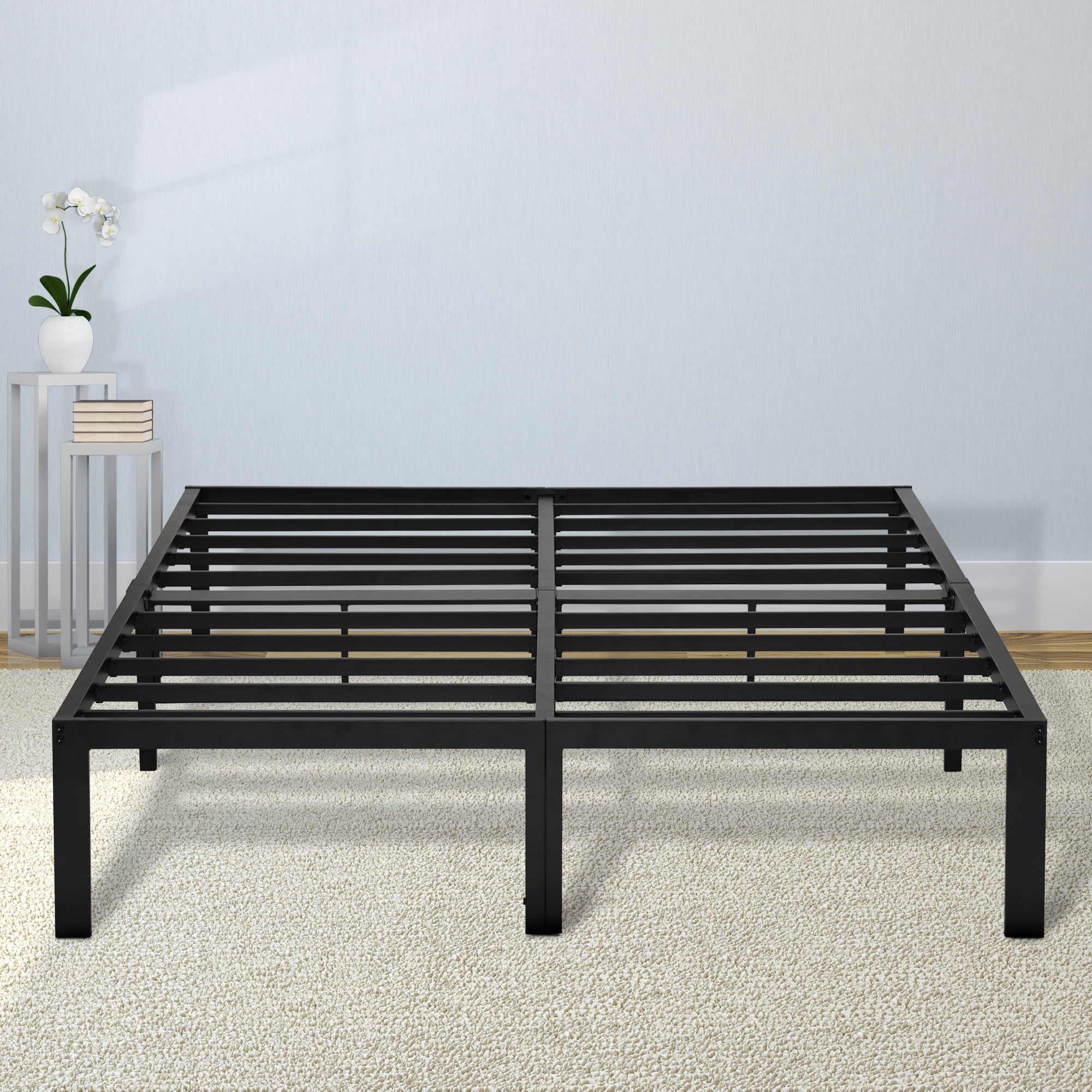 GranRest 14'' Durable Steel Bed Frame with NonSlip Structure, Queen