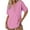 Pink, variant on Yubnlvae Casual V-Neck T-Shirts for Women - Short Sleeve Solid Color Tops (Soft Cotton, Daily Wear Essential) Black L