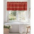 thumbnail image 4 of Vintage Farmhouse Valances for Windows Abstract Red Wood Grain Texture Valance Rod Pocket Light Filtering Short Window Treatments Curtains for Kitchen Bathroom Living Room Bedroom, 54 x 18 Inch, 4 of 7