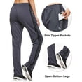 thumbnail image 3 of BALEAF Women's Track Pants Athletic Jogging Sweatpants Zipper Pockets Warm-Up Sports Running Pants Grey/Black Size XXL, 3 of 7