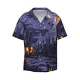thumbnail image 3 of Cauagu Mystery House Halloween Night Men's Short Sleeve Button Down Hawaiian Shirt for Men Bowling Shirts Casual Summer Beach Shirt,X-Large, 3 of 6