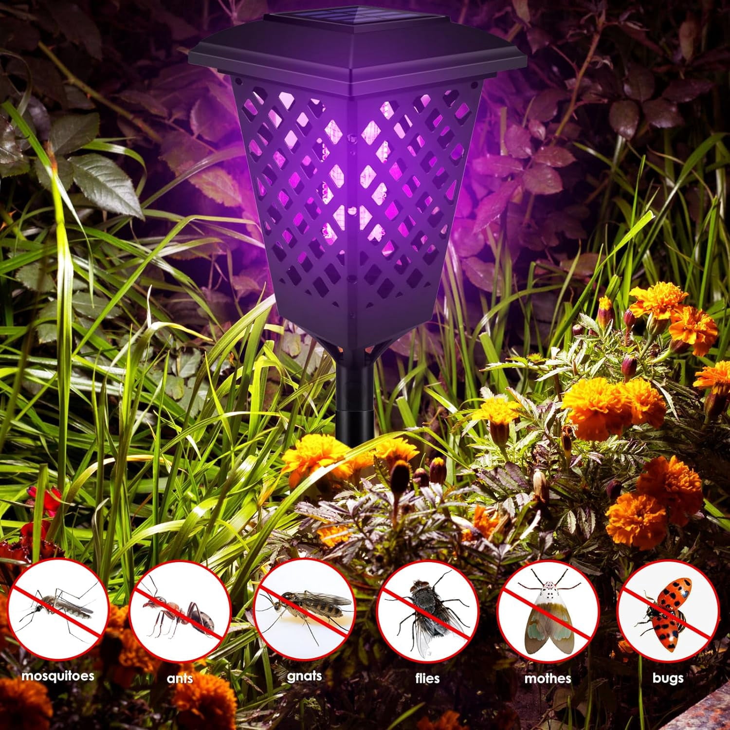 Jahy2Tech Outdoor Mosquito Exterminator & Illumination Waterproof Bug Zapper, 2 Count