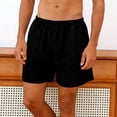 thumbnail image 2 of Pantalones Cortos de Cintura Elástica para Hombre Color Sólido Pantalones Cortos Casuales con Botón Totalmente Abierto para Hombres Primavera Y Verano, 2 of 9