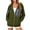 Army Green, variant on HomeDM Sweatshirt for Women Long Sleeve Full-Zip Hooded with Pocket Color Block Casual Outerwear