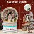 thumbnail image 2 of Musical Christmas Snow Globe, Lighted Cake Base and Snowman with Formal Hat, Swirling Glitters&8 Songs&Timer, Battery Operated Singing Snow Lantern for Home Decor Xmas Gift, 2 of 7