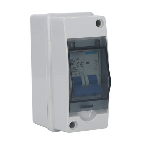 1000V 40A IP65 Waterproof DC Disconnect Switch with Transparent Protective Cover, Over-Voltage/Overload/Lightning Protection, Polycarbonate & ABS Construction for Solar PV Grid-Off Systems, Home, RV