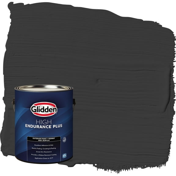 Glidden HEP Grab-N-Go Onyx Black / Black Flat Exterior Paint with Primer, 1 Gallon