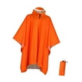 thumbnail image 2 of Poncho de Pluie S SERENABLE avec Capuche, Imperméable Réutilisable pour Événement Sportif, Randonnée, Camping, Orange, 2 of 9