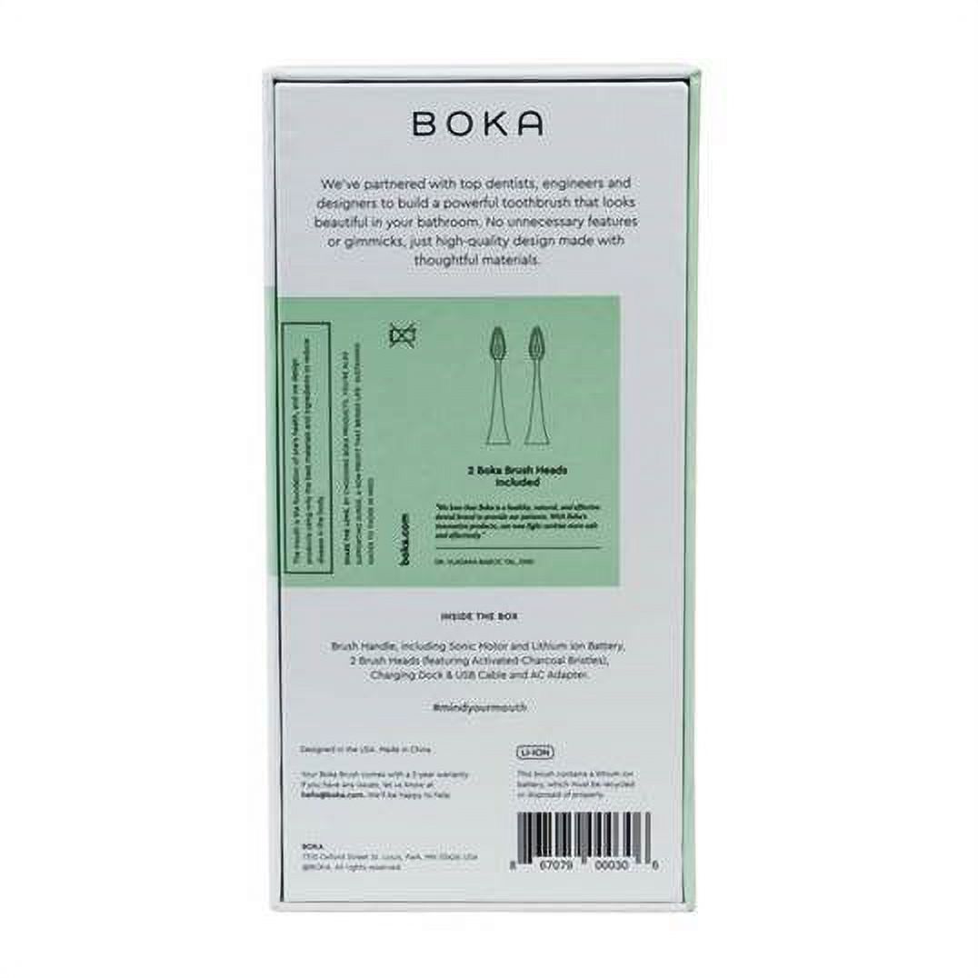 Boka electric toothbrush with two activated charcoal bristle replacement heads, white - image 4 of 5