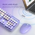 thumbnail image 2 of MOFII Wireless Keyboard and Mouse Combo 2.4GHz Retro Full-Size Keyboard with Number Pad and Cute Wireless Mouse for PC Desktop Laptop Mac Windows (Purple), 2 of 7