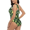 thumbnail image 4 of Rateoe Broccoli 3 Pattern Women One Piece Swimsuits Tummy Control One Shoulder Bathing Suits Ruffle Swimwear-Medium, 4 of 6