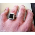 thumbnail image 5 of Black Onyx Ring, Oxidized Silver Jewelry, 925 Silver Ring, Father's Day, Flat Natural Black Onyx, December Birthstone Ring, Heavy Mens Ring, Spiritual Healing Gemstone, Christmas, Designer Mens Ring, 5 of 5