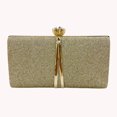 thumbnail image 1 of Bolso de embrague de PU Bolso cruzado duradero con lentejuelas para asistir a banquetes (dorado), 1 of 9