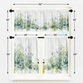 thumbnail image 5 of Watercolor Floral Kitchen Curtains Green Window Curtains Valance and Tier Set 36 Inch, Border with Leaves Rod Pocket Short Tier Curtain, Spring Flowers Small Cafe Curtains for Kitchen Decor, 5 of 6