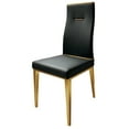 thumbnail image 2 of Black Dining Chair with Brushed Gold Stainless Steel legs Set of 4, 2 of 3