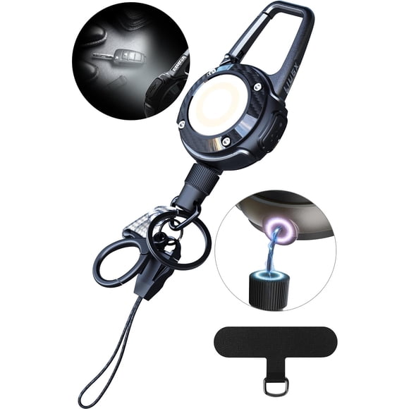 Llavero retráctil magnético LED LIUGX, 250 lúmenes, USB-C