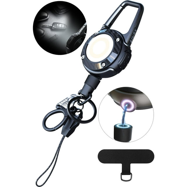 Llavero retráctil magnético LED LIUGX, 250 lúmenes, USB-C