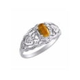 thumbnail image 3 of RYLOS Rings for Women Sterling Silver Ring Filigree Heart Birthstone Ring 6X4MM Gemstone &  Diamonds November Tiger Eye Jewelry for Women Size 10, 3 of 6