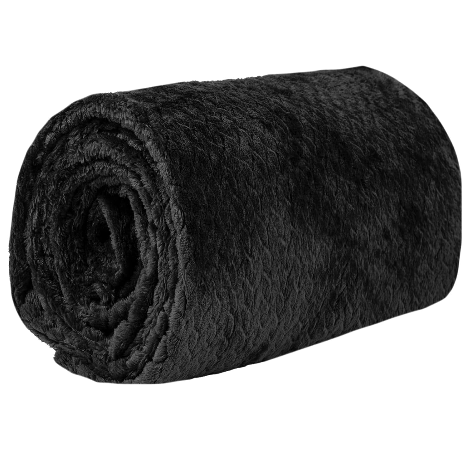 24 Pack of Bulk Wholesale 60”L x 50”W Chenille 250 GSM Throw Blankets for Fall, Winter, Spring, Summer, Beds, Couches, Loveseats and Pets in Black