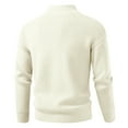 thumbnail image 4 of Men's Solid Color Casual Sports Knitted Cardigan - Fashionable Double Head Zipper Sweater for Autumn Winter Layering, Casual Outings, and Christmas Socials,Beige,L, 4 of 4